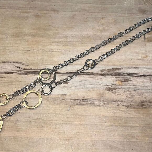 MODERN ESTATE Premier Designs Gold & Silver Tone Chain Necklace 36" - Picture 7 of 7